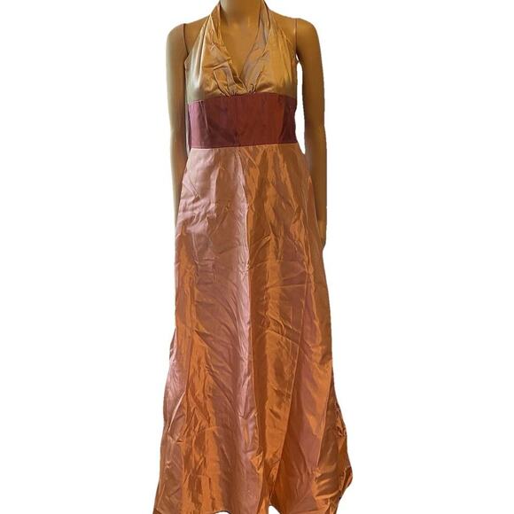 VTG Jim Helm Occasions Satin Face Taff Formal Dress Prom Babydoll Fairy Sz 12 - Picture 1 of 16